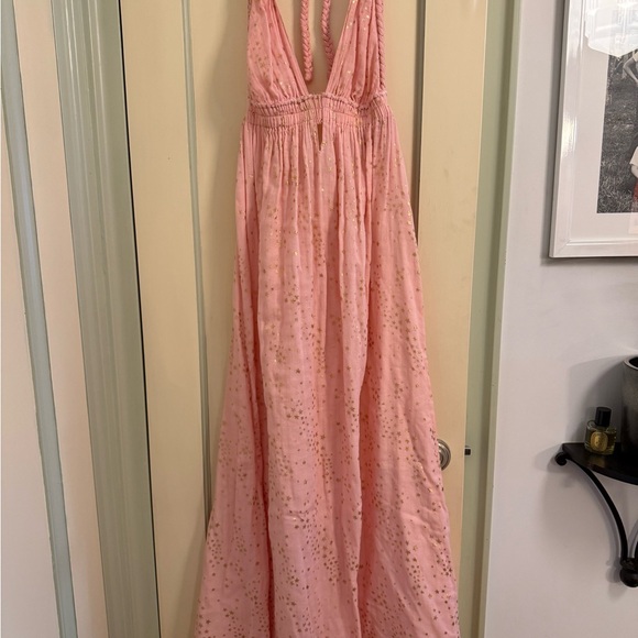 LoveShackFancy Dresses & Skirts - Love shack fancy: Pink Maxi Dress with Gold Accents